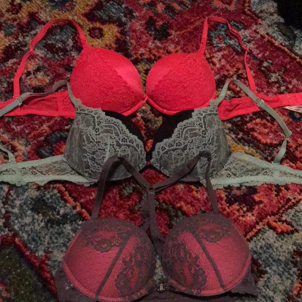 Set of 3 padded push up bras